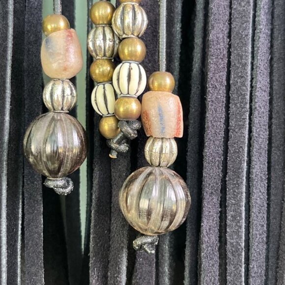 Vintage 1990s S.Hyde For Signature Rugs Of Dallas Wearable Art Suede Leather - Picture 14 of 16